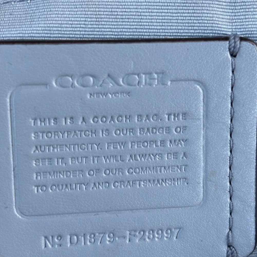 Coach Lexy Shoulder Bag Light Blue Pebbled Leather Hobo F28997‎